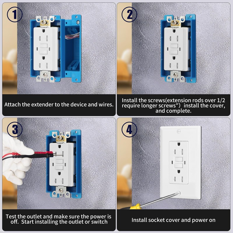 XGGYA 12PCS 1/2 Inch Single Gang Outlet Box Extender,Electric Outlet