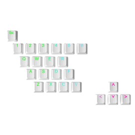 Ranked Rubber Keycap Set | Double Shot Translucent | OEM Profile for Mechanical Gaming Keyboard (White, 23 Keys)