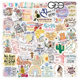 Christian Bible Verse Stickers for Water Bottle Laptop Decal Religious Jesus Inspirational Qoute Faith Easter Christmas Gift for Kids Teen Party