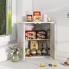 Trironsun Corner Bread Box for Kitchen Counter Double Layer Bamboo
