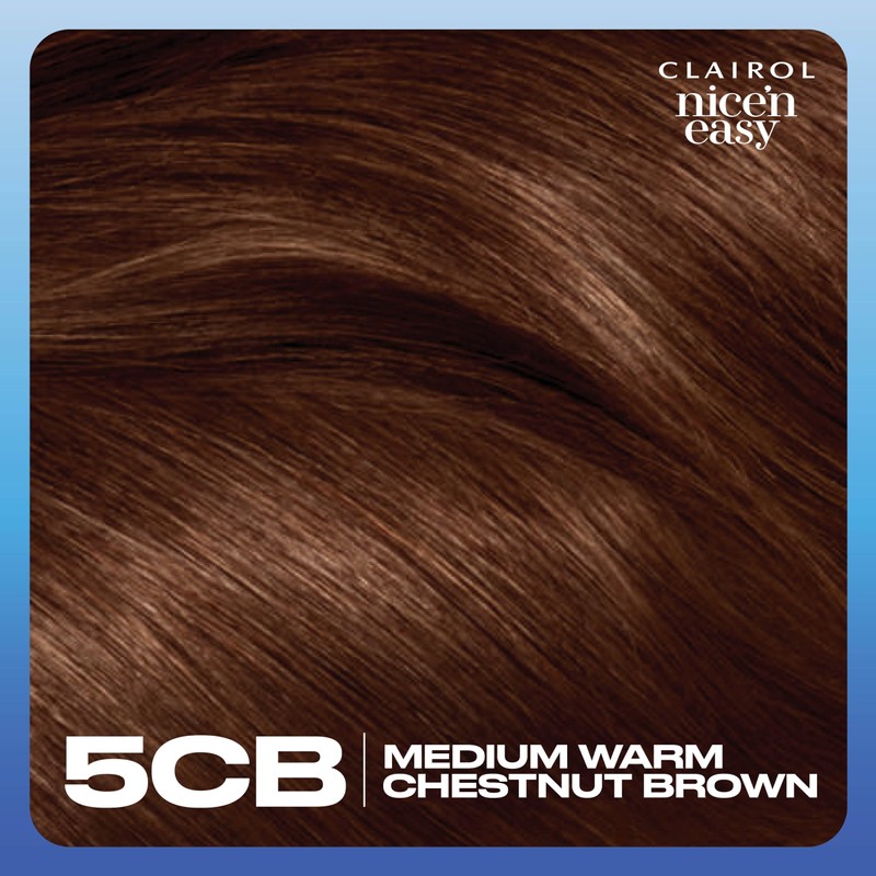 Clairol Nice'n Easy Permanent Hair Dye, 5CB Medium Warm Chestnut