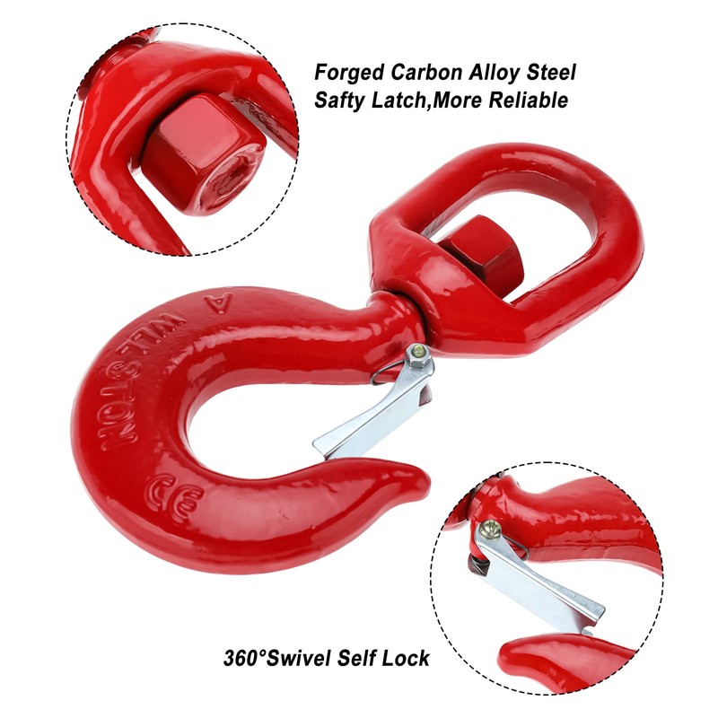 NORJIN 5T Swivel Hook, Heavy Duty Swivel Lifting Hook Grade