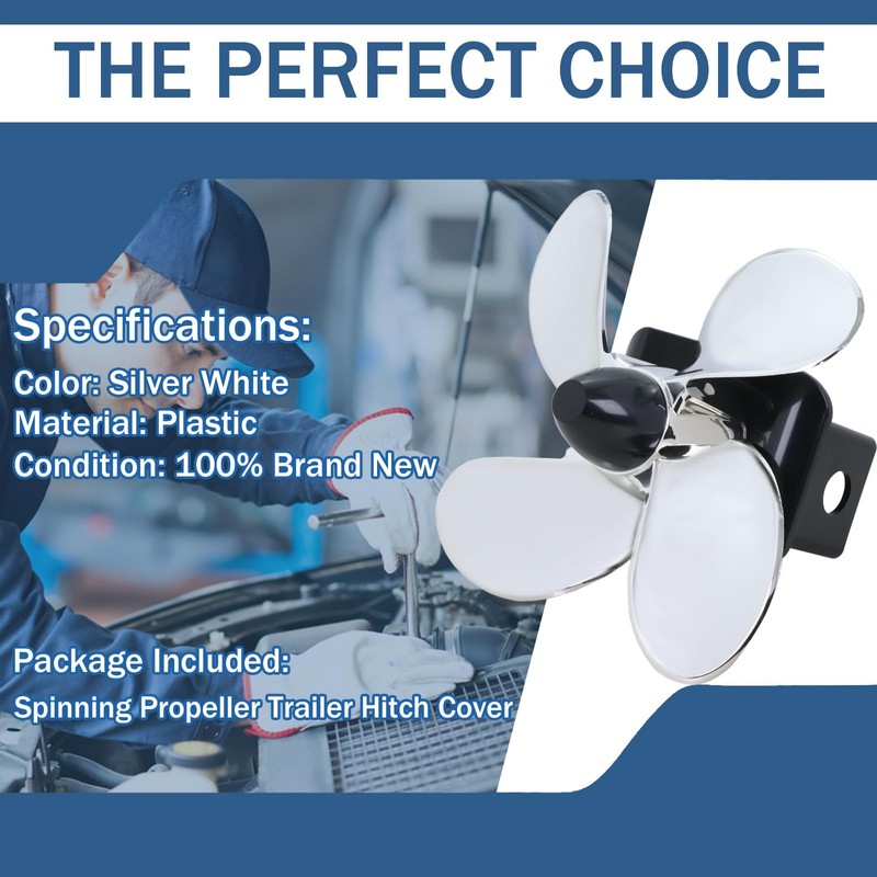 Spinning Propeller Trailer Tow Hitch Cover Plastic 77009 for 2