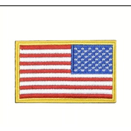 Reverse USA American Flag Embrioded Patch, Hook and Loop, Closures,Self Fastener