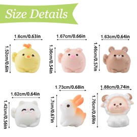 UFURMATE 6Pcs Colorful Animal Hinge Topper Decoration Magnetic Little Resin Pet Hinge Head Magnets Ornaments Cute Art Hinge Head Figurine for Animal Lovers