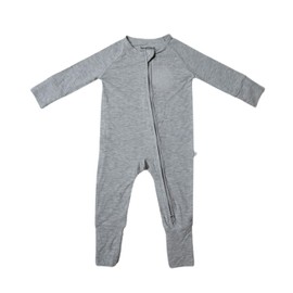 Nesting Club Bamboo Baby Romper, Bamboo Baby Pajamas and Lounge Wear–Gender Neutral Essentials, 6-12 Months, Heather Grey
