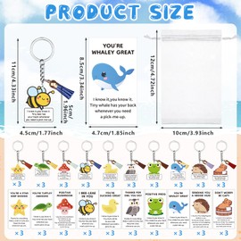 30 Set Thank You Gifts Motivational Keychains Inspirational Note Cards Organza Bags Coworkers Employee Appreciation Gifts Bulk Inspirational Gift for Staff Office Pocket Favors Graduation Gift