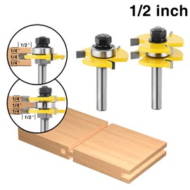 Tongue and Groove Router Bit Set , 2PCS Wood Milling Cutter for Woodworking (1/2 inch Shank)