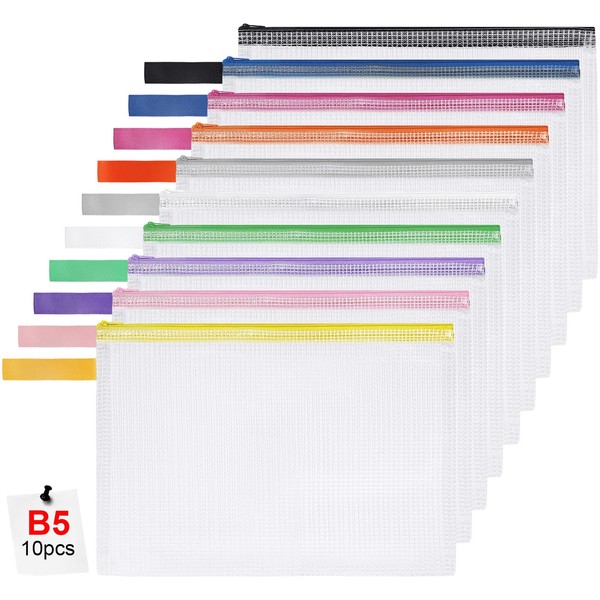 OFFCUP Document Bag B5, Pack of 10 Waterproof Zip Bag,