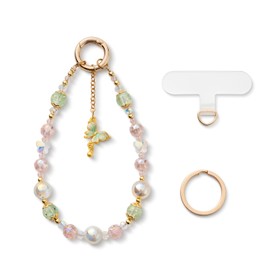 CHUQING Handykette Perlen Kurz Handy Handschlaufe Schlüsselanhänger Universal Phone Wristlet Handyband für Handgelenk,Grün