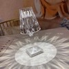 LED Crystal Table Light USB Charging Transparent Prism Dimmable Desk