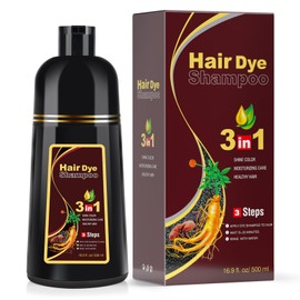 Dark Brown Hair Dye Shampoo 3 in 1,Hair Dye Shampoo for Gray Hair Coverage-Gentle Formula,Hair Color Shampoo for Grey Hair(16.9 Fl Oz)