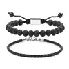 CARITATE Black Lava Rock Bracelets for Men Women - Mens