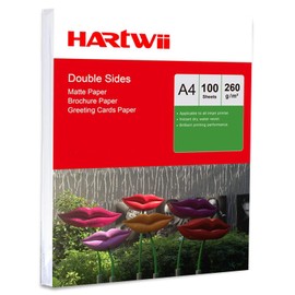 A4 Thick Photo Paper 260Gsm Double Sides Printed Matte Matt - 100Sheets Inkjet Paper Both Sides Printing Super White Hartwii