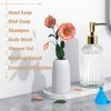 14 Oz Stripe Clear Glass Soap Dispenser with Gold Plastic