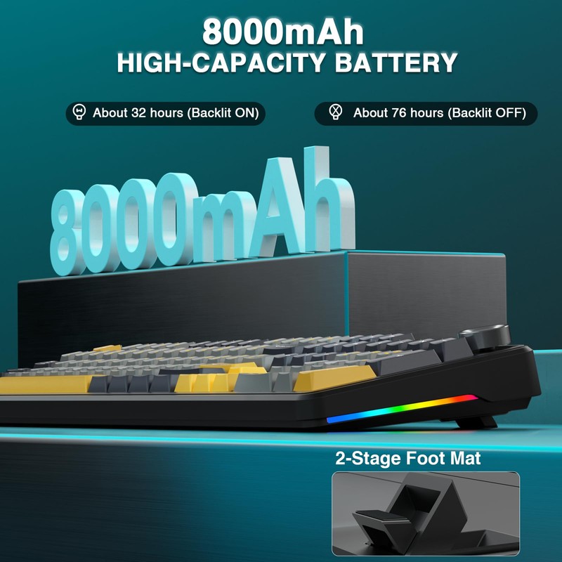 AULA F108 PRO - Wireless Mechanical Keyboard with Screen&Knob,Hot Swappable