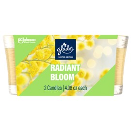 Glade Candles, Radiant Bloom Limited Edition, Fragrance Infused with Essential Oils, 8.16 oz Total, 2 Pack