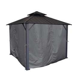 APEX GARDEN Universal Privacy Curtain Set for 10' x 12' Gazebo (Grey)
