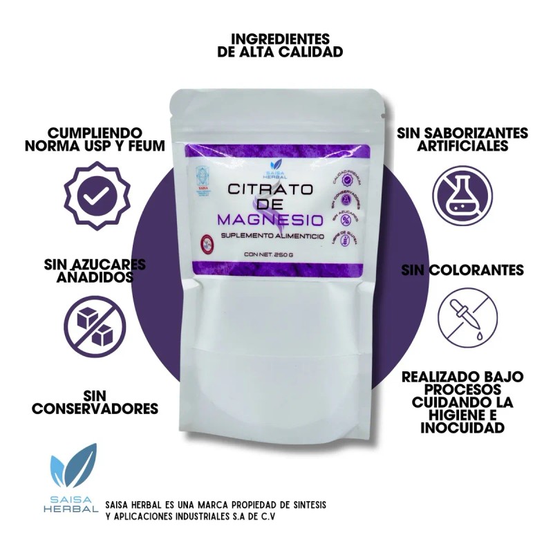 Citrato De Magnesio 250 G. Y Citrato De Potasio 250