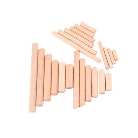 150Pcs Wooden Dowel Pins Kit 1/2" x 2-3/8Inch Small Fluted Wood Dowels Pegs Hardwood Pin for Furniture Woodworking Crafts