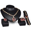 FUNOJOY Costume Red Crystal Jewelry Sets for Women Wedding Bridal