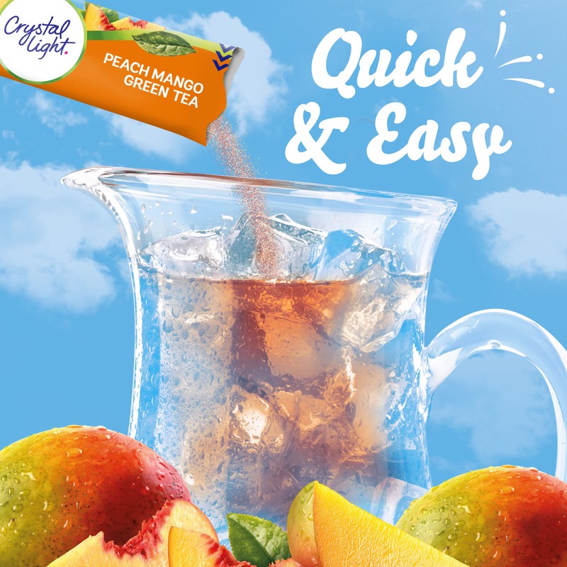 Crystal Light Peach Mango Green Tea Naturally Flavored Powdered Drink
