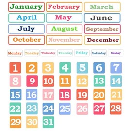 Calendar Magnets for Whiteboard and Refrigerator 50 Pieces Colorful Magnetic Days of The Week and Months for Classroom and Office