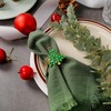 Getfitsoo Christmas Tree Napkin Rings Set of 6, Gold Christmas