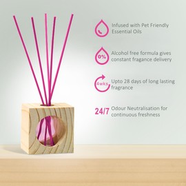 CRISTALINAS Pet Odour Eliminating Reed Diffusers Fluffy Towels Scent - 30ml Air Fresheners for Home - Lasts upto 4 weeks - Pack of 3
