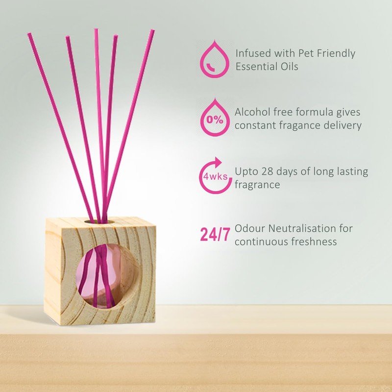 CRISTALINAS Pet Odour Eliminating Reed Diffusers Fluffy Towels Scent -