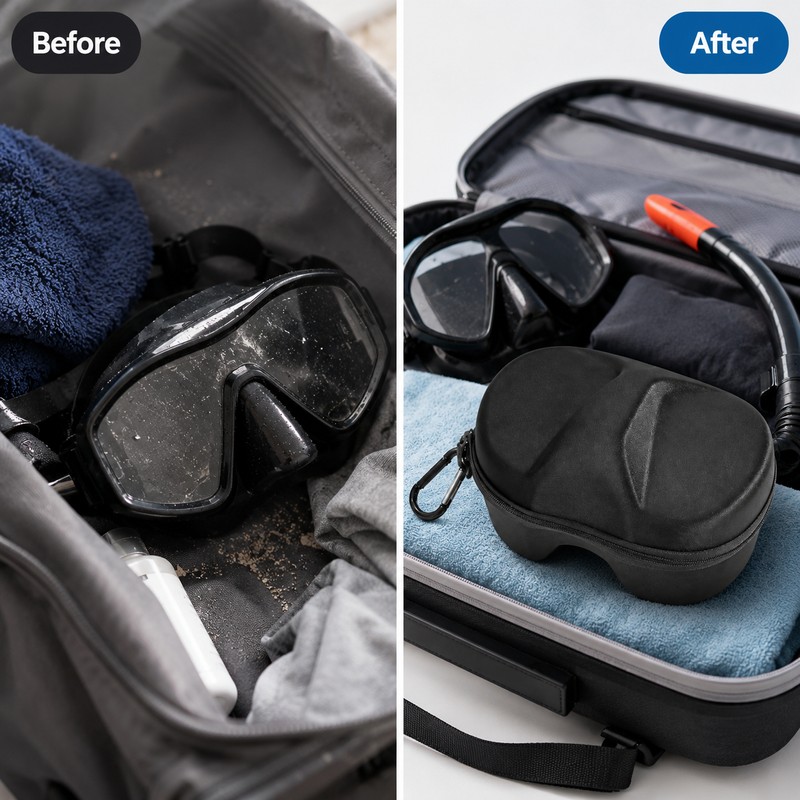 EVA Dive Mask Case for Snorkeling Gear – Lightweight Hard