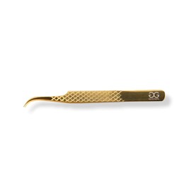 Titanium Gold Diamond Grip Tweezers 4.50” Curved | 0.49 oz