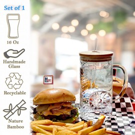 MADARC SPORT Racing Car Fans Gift Pint Drinking Glass 16Oz Double Inner Wall, with 3D relief Racing Tyre Shape inside. Set of 1