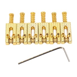 6Pcs Guitar Bridge Roller Saddles Height Adjustable Vintage Style Electric Guitar Bridge Saddles with Hex Wrench