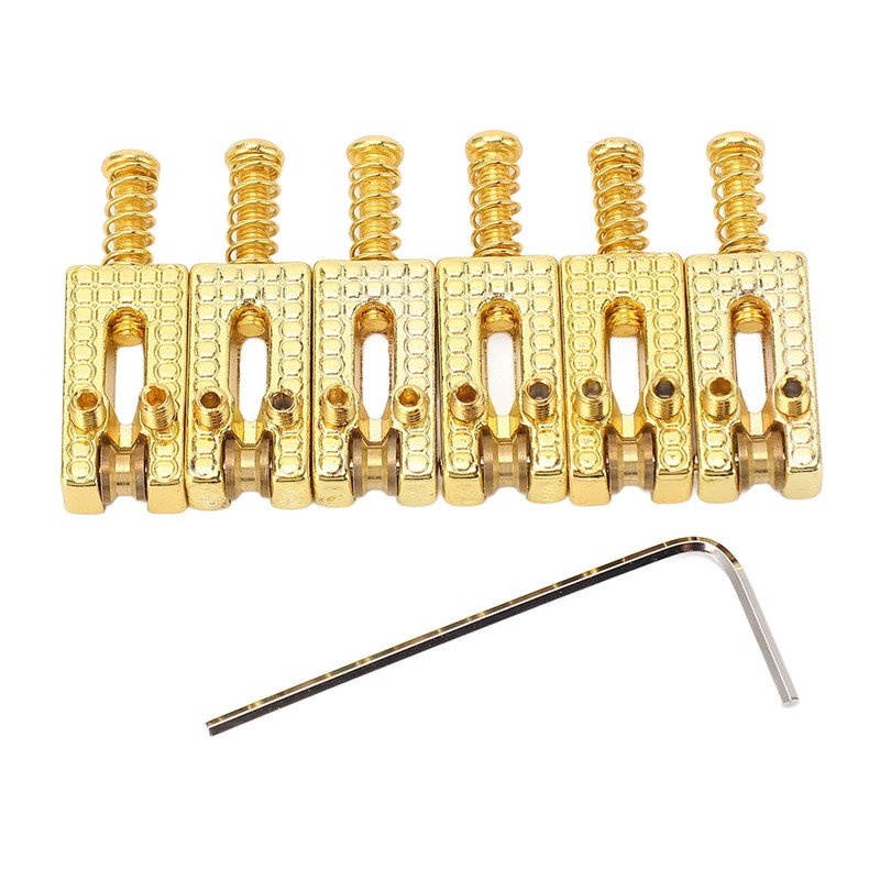 6Pcs Guitar Bridge Roller Saddles Height Adjustable Vintage Style Electric