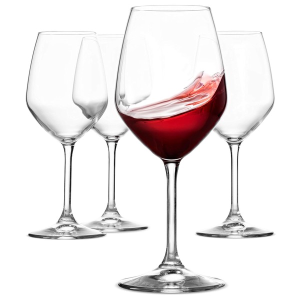 Paksh Novelty Italian Red Wine Glasses - 18 Ounce - Wine Glass Clear (Set of 4)