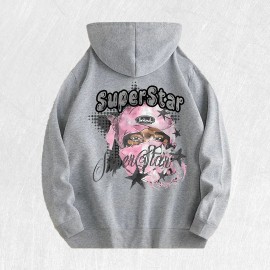SuperStar Graphic Hoodie 100% Cotton US Warehouse 6 ColorsColor: Army Green, Size: 2 XL