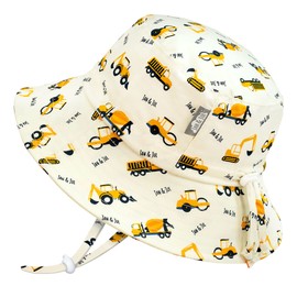 Jan & Jul 50+ UPF Baby Boy Sun-Hat, with Adjustable Strap, Cotton (M: 6-24 Months, Little Diggers)
