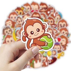 50 Pcs Monkey Stickers,Monkey Graffiti Stickers,Vinyl Waterproof Sticker for Kids Teens Girls,for Phone Laptop Water Bottles Skateboard Computer Luggage Guitar Car Gifts Sticker