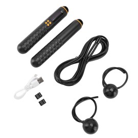 Jump Rope with Counter Weighted Jump Rope for Fitness Rechargeable Cordless Skipping Rope for Men Women Kids Fitness Exercise Training Black