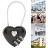 Black Heart Shape Code Lock Compact Mini Size with 3