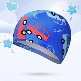 FedMois Boy Swim Set, 4 Pieces Set, 2 Swimming Shorts + 2 Swimming Caps, Sharks and Cars, 9-11 Years