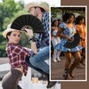 Blulu Large Chinese Folding Fans for Line Dancing with Bandanas