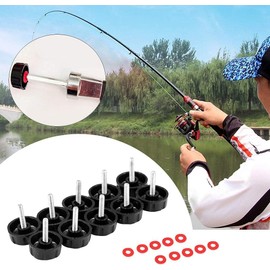 10Pcs Black Fishing Reel Handle Screw Caps Replacement for Spinning Reel Power Handle Knob Rapairing DIY Tool Accessories Nice, Reels and Accessories