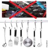 Flat S-Shaped Hanging Hooks - for Kitchen Utensils, Garage or