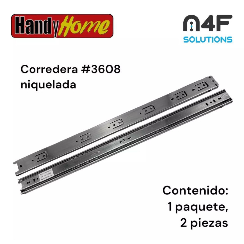 Handyhome Corredera Cajón Handy Home 60cm X 4.5cm 1paquete 2pz
