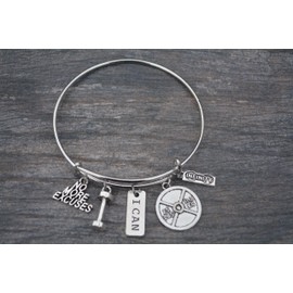 Infinity Collection No Excuse Exercise Bracelet, Weighted Barbell Dumbbell Charm, Workout Gifts