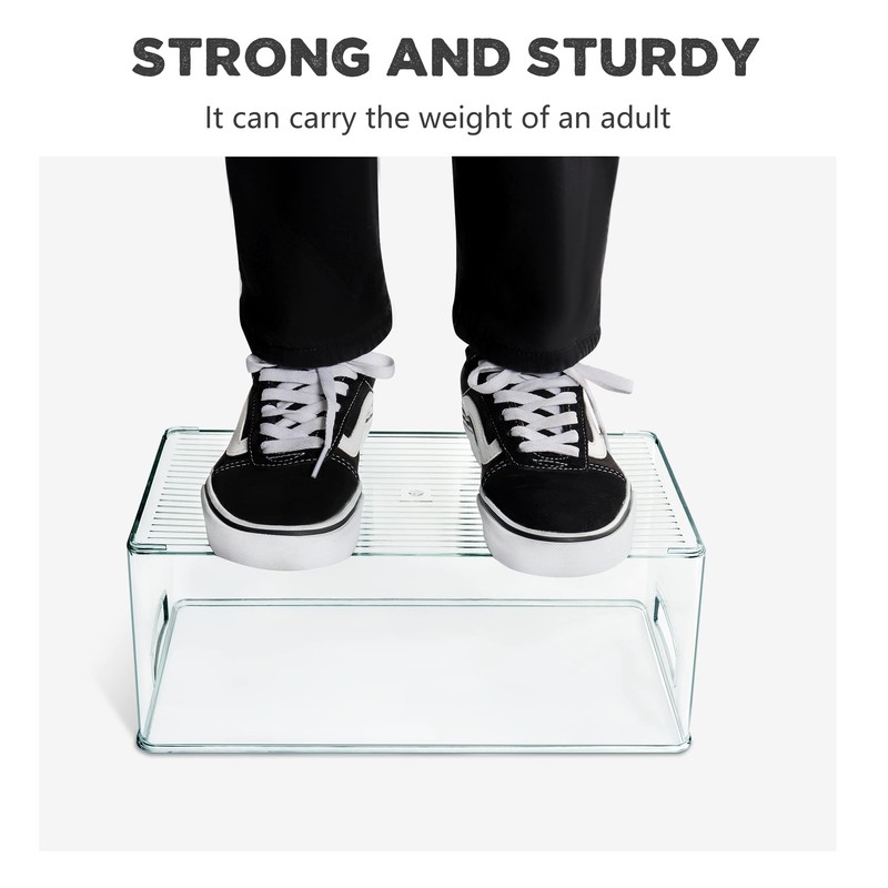 Heyuzb 8 PACK Freezer Organizer Bins Clear Stackable Storage Bins