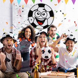 Poen Soccer Piñata Set, Party Piñata Bundle with a Blindfold, Bat and Confetti 13 x 13 x 3 Inch Funny Piñata for Birthday Sports Theme Party Piñata Games Decorations