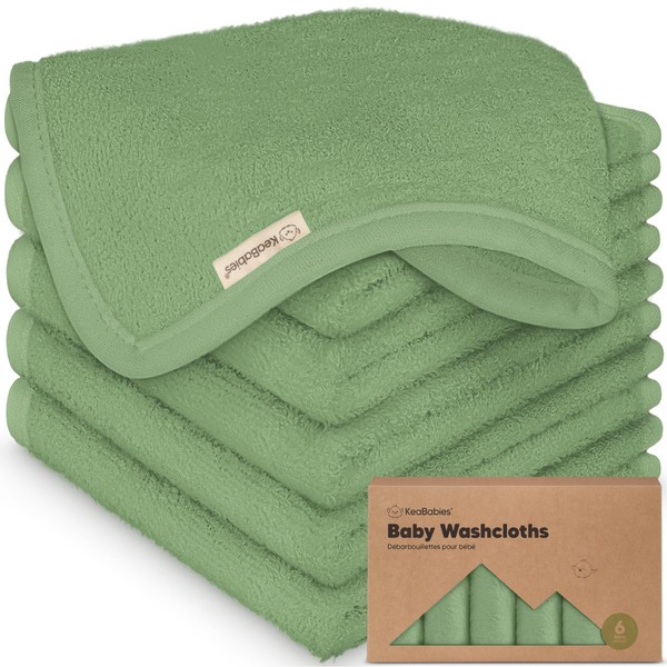 6-Pack Soft Baby Washcloths, Viscose from Bamboo - Kids, Newborn